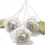 ❮ご依頼分❯ﾐﾆ布花♡薔薇＊ﾗｲﾄｸﾞﾚｰ(直径約4cmｻｲｽﾞ)♡素材