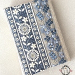 MaEuMインド刺繍リボン文庫本ブックカバー片側調整タイプ【denim5】