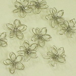 ワイヤーフラワー（13mm）シルバー10個セット