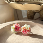 【在庫限り】2pcs)数量限定18kgpピアス)Q)ivory×pink)#1w