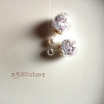 :ガラスドームのバックキャッチ樹脂ピアス: