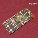 mG-189正絹　着物リメイク　格子　花メガネケース