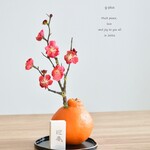 橙(だいだい)！？ではなくデコポンのお正月飾り3点セット 　オデコポンと梅　アーティフィシャルフラワー　Ver.2026