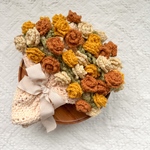 [ ブーケブランケット calm yellow rose ]  花束　ブランケット枯れない花　編み物の花　ニットフラワー　amihana 