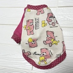 pink  kuma&check Ｔシャツ　Ｓ