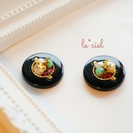 再販！送料無料 button。。。ビジューピアス/イヤリング

