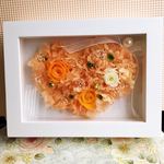 幸せを運ぶハートのプリザーブドフラワー紫陽花オレンジ