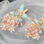 桜と雪の妖精の蝶ヘアクリップ〜fairy color〜 (hair ornaments of butterfly〜fairy color〜)
