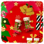 クリスマスのチェックブーツ