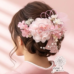 〜春〜桜ピンク〜和装大人の髪飾り〜結婚式　花嫁　ブライダル　ウェディング　成人式　卒業式　七五三　振袖　色打掛　着物　和風　ヘッドドレス　サクラ