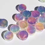 【約16.5mm  8個】コイン型グリッターオーロラ フラット ラウンド アソート 大穴タイプ