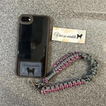 オーダー商品　バイカラー　スマホハンドストラップ　グレー×ブルー　パラコード　