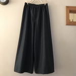 フラノウール（チャコールグレー）で作ったワイドパンツ