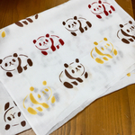 チョコレートカラーのパンダ手ぬぐい(受注制作)