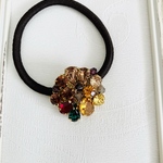 新作　ヘアゴム　スワロフスキー　秋冬カラー