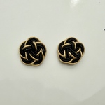 【匿名配送】水引　ピアス/イヤリング　アレルギー対応金具　黒×金　うめむすび
