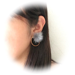 リングファーピアス＊gray