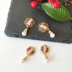 再販▷和【椿】ゆらゆらパール ピアス/イヤリング