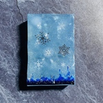 雪の夜の工場夜景　オブジェ　レジンアート