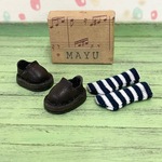 ねんどろいどどーるスリッポン（ダークブラウン）・靴下セット