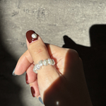 ＊Mermaid pearl ring🧜‍♀️🐚＊　樹脂パール　パールリング　高見え　パーティー　アクセサリー　ビーズリング　お呼ばれ　結婚式　シンプル　大人可愛い　リング