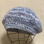 ⛄️SALE🌟新作✨スラブ調ミックスヤーンで編んだ♪ふんわり軽〜いベレー帽