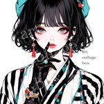 219 art collage box 人物ステッカー