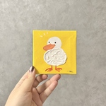 原画『あひる』10㎝×10㎝　絵画/アクリル画/テクスチャーアート/アート/キャンバス/インテリア