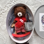 12月21日販売☆ハードタイプ♡赤パンツ&マフラーのちびちび茶くまさんBOX☆クリスマスプレゼントに🎁