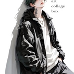 224 art collage box 人物ステッカー