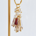 アクセサリーパーツ パール ビーズ ハンドメイドパーツ ピアスパーツ イヤリングパーツ レッド×シルバーシャンパン オリジナル 32mm［2個］cp578