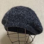 🎄SALE🌟新色✨イタリヤ製杢調ふわふわモヘアで編んだふんわり♪かる〜いベレー帽/col.155グレー杢