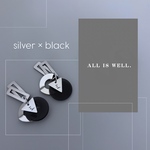 リニューアル【 layer シルバー 】レイヤー　数量限定　大ぶり　モード　モノクロ　バイカラー　三角　丸　四角　個性的　揺れる　ニットに合う　ALL IS WELL.