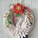 フェルトと刺繍のお正月リース1