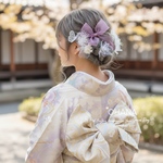 成人式髪飾り　成人式　結婚式　卒業式　七五三　髪飾り　袴　振袖　和装　ドレスヘア　蝶々飾り付　バタフライ　かすみ草　OHANA