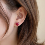 ❤️ちゅるんとハート❤️【ピアス/イヤリング】アレルギー対応｜ゴールド｜レトロかわいい