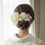 上品ダリアの髪飾り　結婚式　成人式　和装　振袖　卒業式　白無垢　色打掛　前撮り　花嫁　着物　ヘッドドレス　袴田　留袖　ヘアピン　結婚式髪飾り　成人式髪飾り　卒業式髪飾り　白