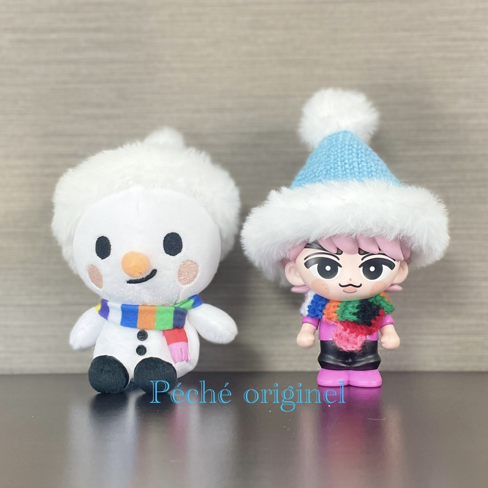7度目の再販✨ちょこっとおそろい帽子と&マフラー(ソフビ) 2点セット