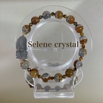 ラブラドライト　ガネーシャ　高品質　アラシャン瑪瑙　　　ブレスレット　天然石ブレスレット　Selene crystal