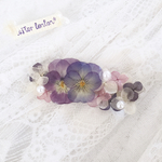 ビオラ紫陽花ヘアクリップ