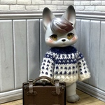 【1/12】ミニチュア本革トランク【焦茶】