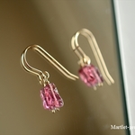 14kgf ガーネット ラフカット  ピアス/イヤリング