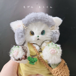 妖精さん向け　ふあふあ耳当て　ブルー