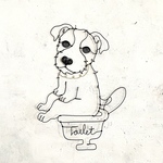 おトイレしているジャックラッセルテリア（ブロークン）のワイヤーアート◎愛犬を癒しのインテリア空間に