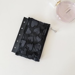 new▷m5ジッパーポーチ/マットサテンハート(Black)