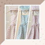 送料無料　☆milky girl ☆リボン柄こどもエプロン&三角巾　★ミルキーパープル140〜150cm