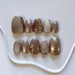 Mocha Shine 𓂃 マグネット　モカ　グリッター　キラキラ　同窓会　大人のネイルチップ　華やか　シャンパン　結婚式