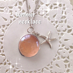 Tシャツに合う♪ガラスのnecklace（ベビーピンク）