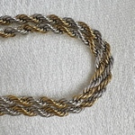 50cm ロープチェーン ネックレス 2mm ステンレス 18Kゴールドコーティング ミックスカラー  