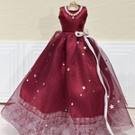 ドール服　Christmas dress 2025  ⭐︎ burgundy ⭐︎ 　